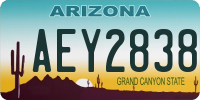 AZ license plate AEY2838
