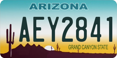AZ license plate AEY2841