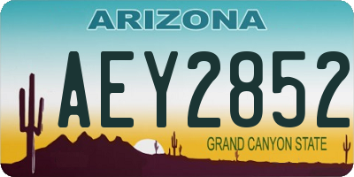 AZ license plate AEY2852