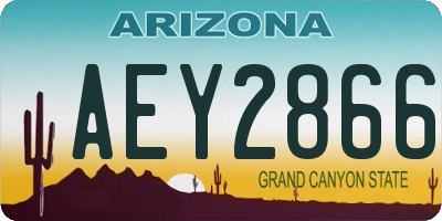 AZ license plate AEY2866