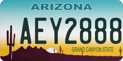 AZ license plate AEY2888