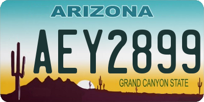 AZ license plate AEY2899