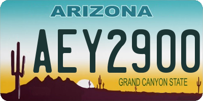 AZ license plate AEY2900