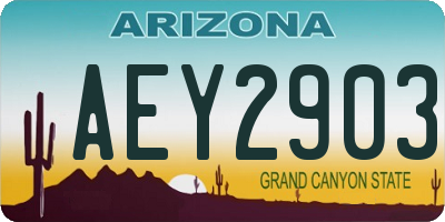 AZ license plate AEY2903
