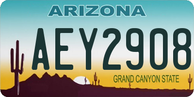 AZ license plate AEY2908