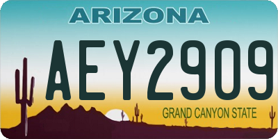 AZ license plate AEY2909