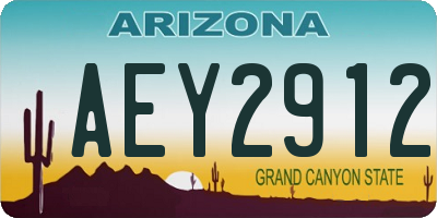 AZ license plate AEY2912