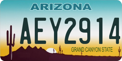 AZ license plate AEY2914