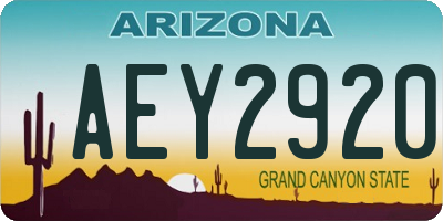 AZ license plate AEY2920