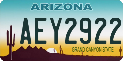 AZ license plate AEY2922