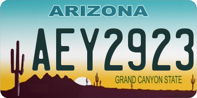 AZ license plate AEY2923