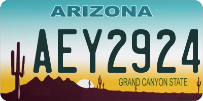 AZ license plate AEY2924