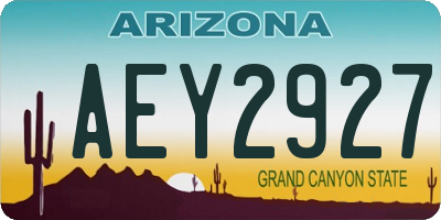 AZ license plate AEY2927