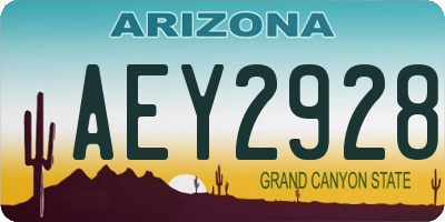 AZ license plate AEY2928