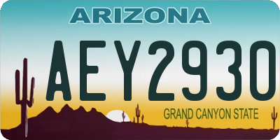 AZ license plate AEY2930