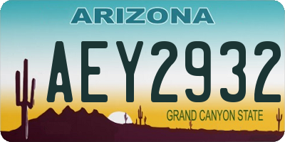 AZ license plate AEY2932