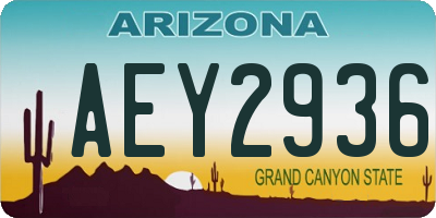 AZ license plate AEY2936
