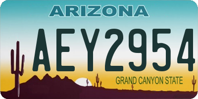 AZ license plate AEY2954