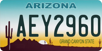 AZ license plate AEY2960