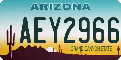AZ license plate AEY2966