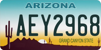 AZ license plate AEY2968