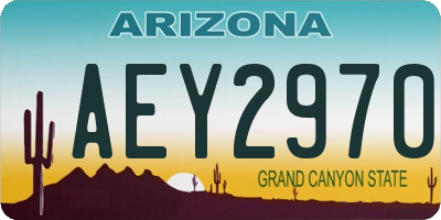 AZ license plate AEY2970