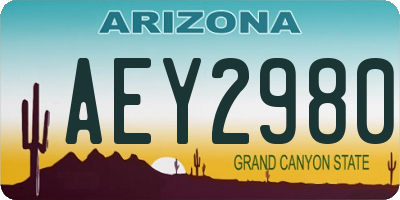 AZ license plate AEY2980