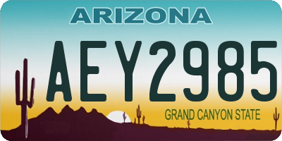 AZ license plate AEY2985