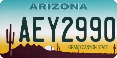 AZ license plate AEY2990