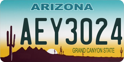 AZ license plate AEY3024