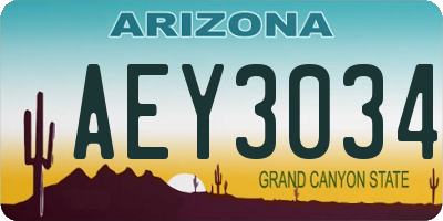 AZ license plate AEY3034