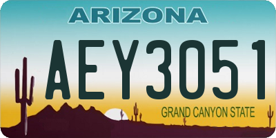 AZ license plate AEY3051