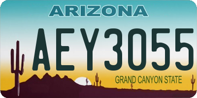 AZ license plate AEY3055