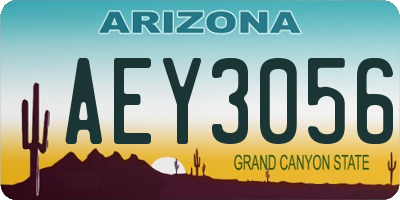 AZ license plate AEY3056