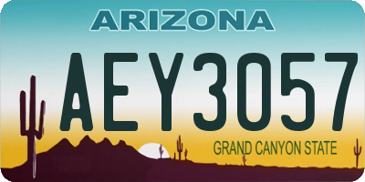 AZ license plate AEY3057