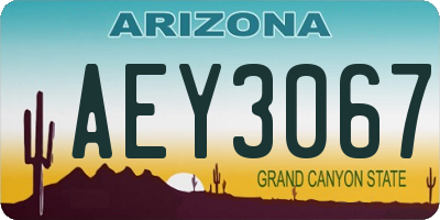AZ license plate AEY3067