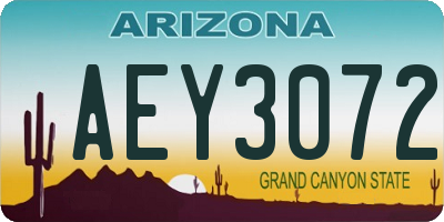 AZ license plate AEY3072