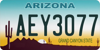 AZ license plate AEY3077
