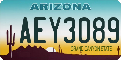 AZ license plate AEY3089