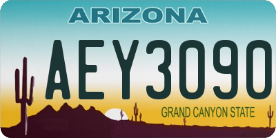 AZ license plate AEY3090
