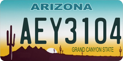 AZ license plate AEY3104