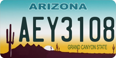 AZ license plate AEY3108