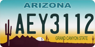 AZ license plate AEY3112