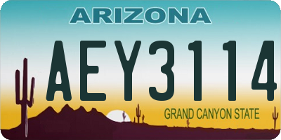 AZ license plate AEY3114