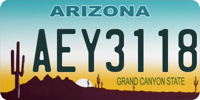AZ license plate AEY3118