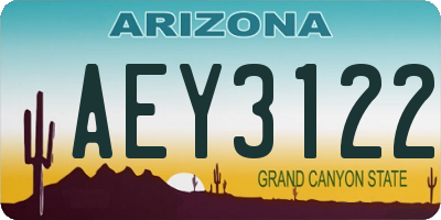 AZ license plate AEY3122