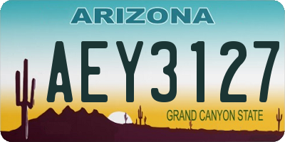 AZ license plate AEY3127