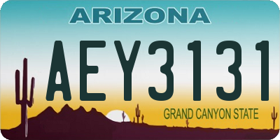 AZ license plate AEY3131