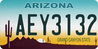 AZ license plate AEY3132