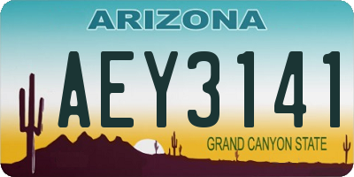 AZ license plate AEY3141